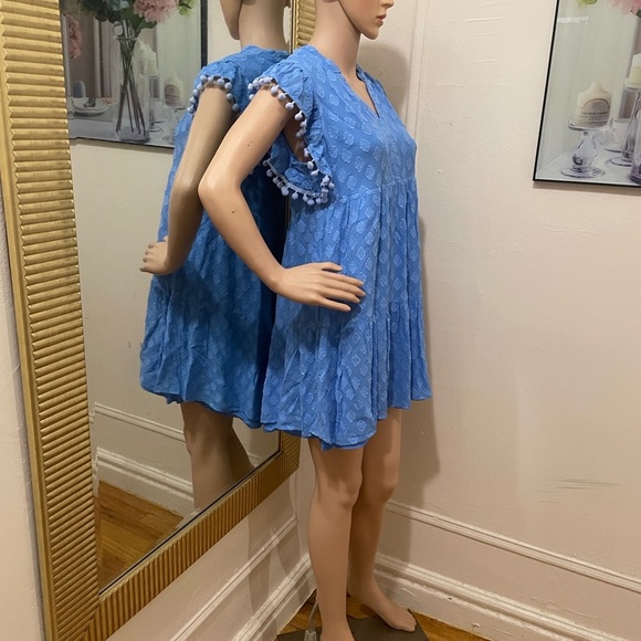 Lilly Pulitzer Blue Mini Dress with Ruffle Sleeves - Picture 10 of 13